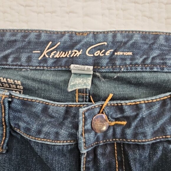 Kenneth Cole Men's 36x32 Straight Fit Denim Jeans Dark Wash Vintage Foshan EUC - Picture 6 of 14